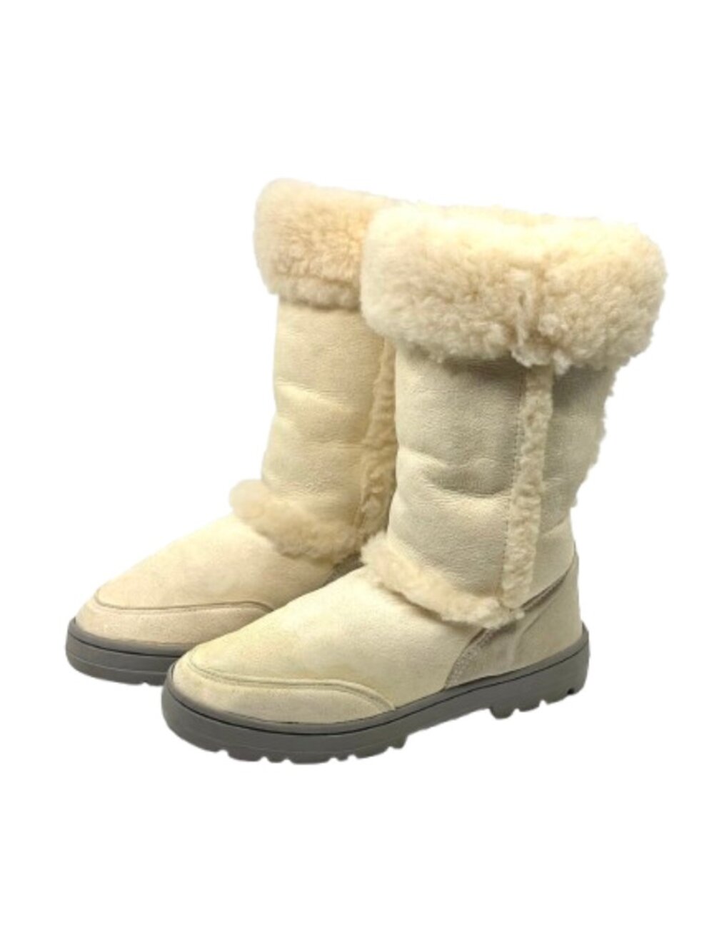 VINTAGE UGG Australia Sundance II Boots Cream Shearling~MADE IN NEW ZEALAND Sz 8